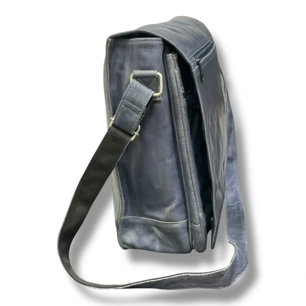 🖤 Vintage Wilsons Leather Messenger Bag‎ 💼 Blue Genuine Leather Crossbody